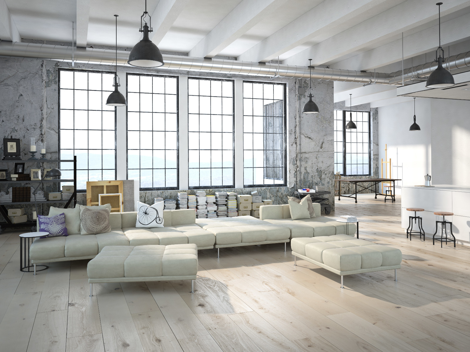Modern loft with a kitchen